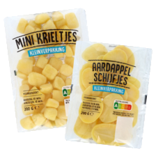 Mini krieltjes of aardappel schijfjes